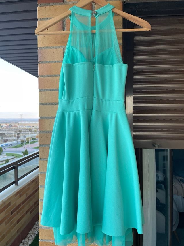 Vestido de fiesta verde agua