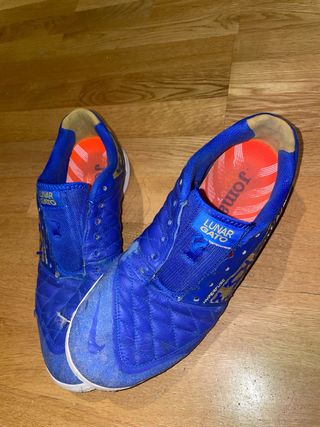 Zapatillas Futsal Nike Azules y Naranjas
