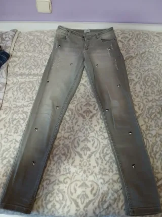 Pantalones vaqueros grises mujer talla xs 157 cm
