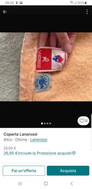 Coperta Lanerossi Matrimoniale Beige ruggine