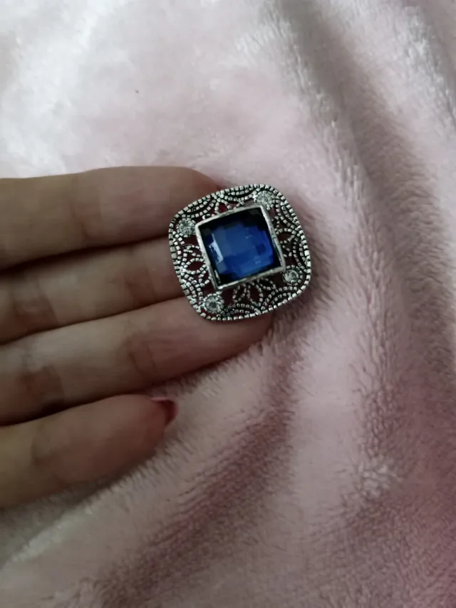 Orecchini grandi festa blu argento