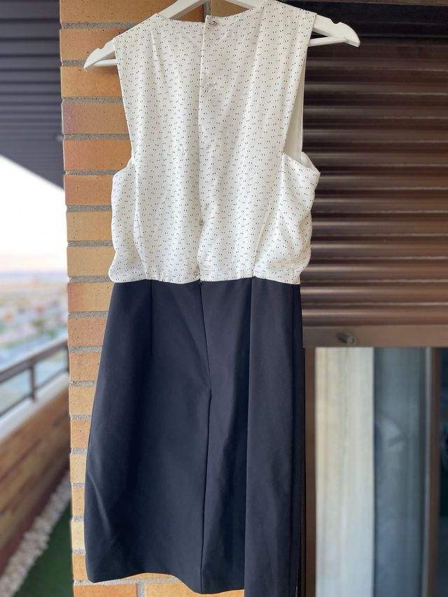 Vestido Mango Negro y Blanco Talla M