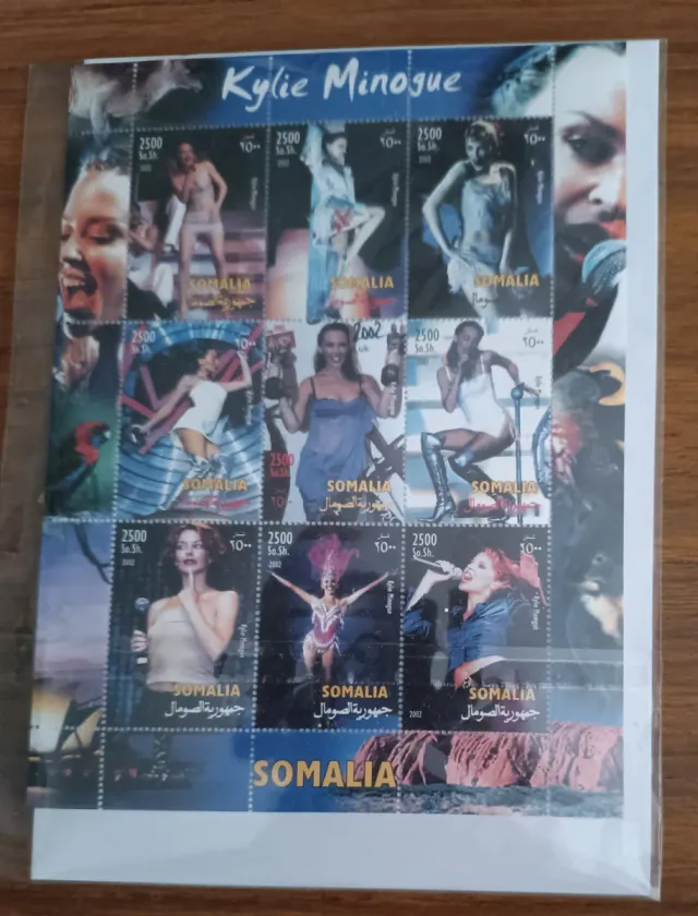 Kylie Minogue colección sellos de correos Somalia