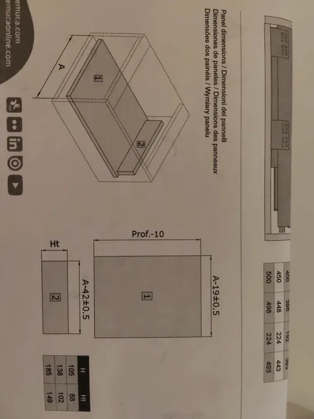 Cajón cocina Emuca 44 cm fondo, con guías