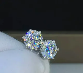 Pendientes Moissanita 2CT Plata de Ley