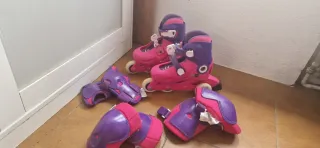 Patines en línea niña Talla 28-30 + Protecciones