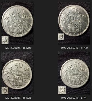 12 Monedas 50 Pesetas Franco