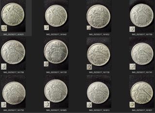 12 Monedas 50 Pesetas Franco