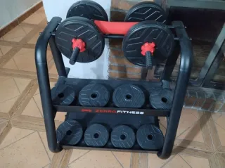 Conjunto Mancuernas, Barra y Banco