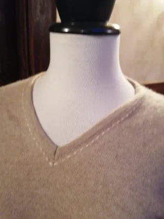 Jersey de punto beige mujer