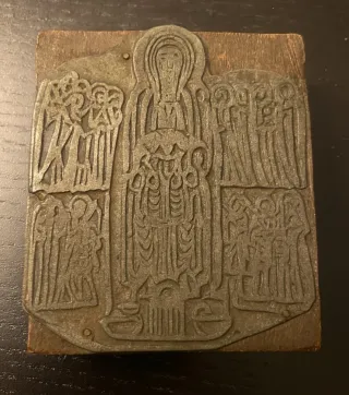 Bloque impresión madera antiguo S.XIX