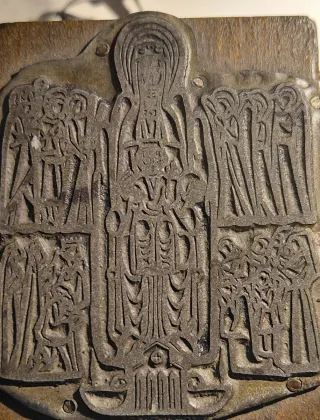 Bloque impresión madera antiguo S.XIX