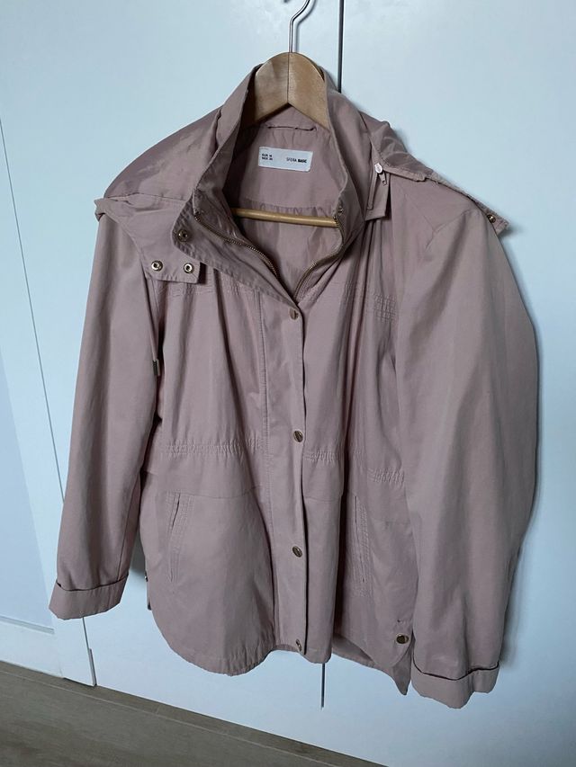 Gabardina mujer rosa