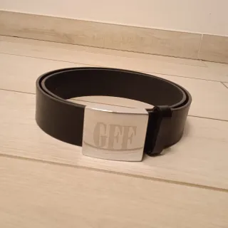 Cintura uomo GFF nera fibbia argento 90cm.