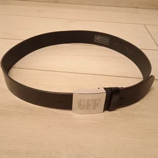 Cintura uomo GFF nera fibbia argento 90cm.