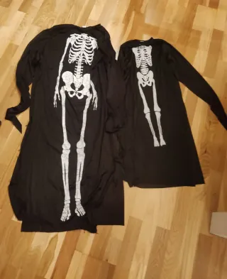 Conjunto de disfraces esqueleto adulto y niño