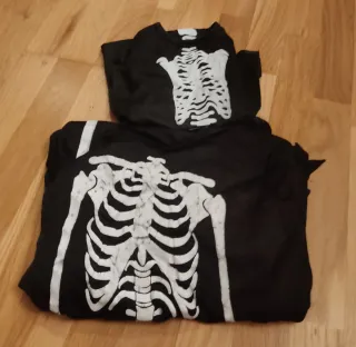 Conjunto de disfraces esqueleto adulto y niño