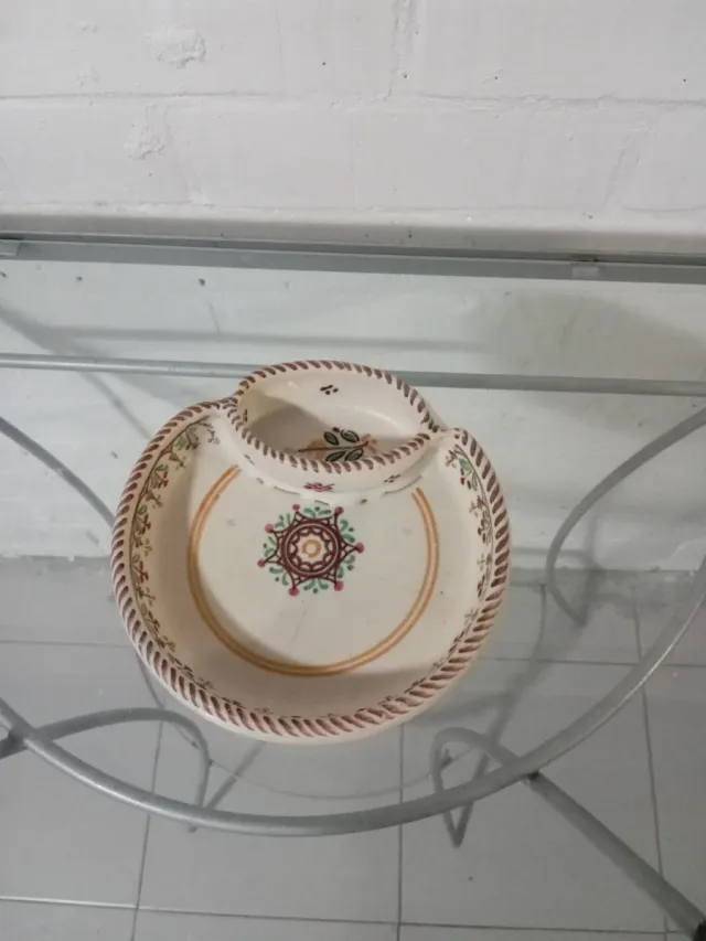 Aceitunero de cerámica pintado a mano