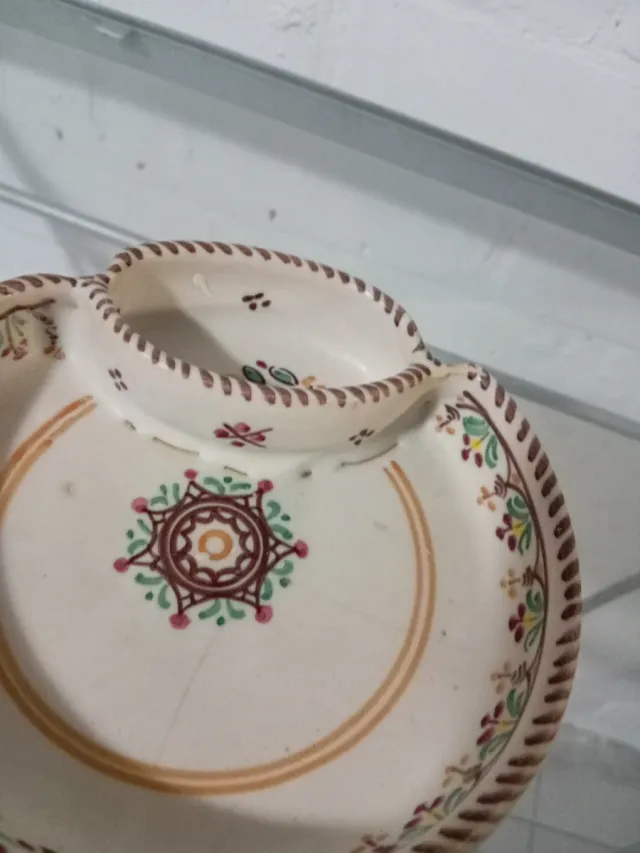 Aceitunero de cerámica pintado a mano