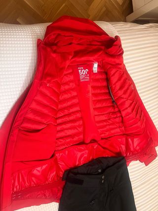 Conjunto de esquí mujer rojo y negro