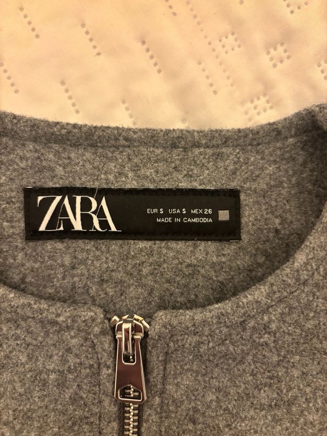 Chaqueta Zara Gris Mujer