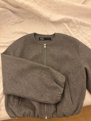 Chaqueta Zara Gris Mujer