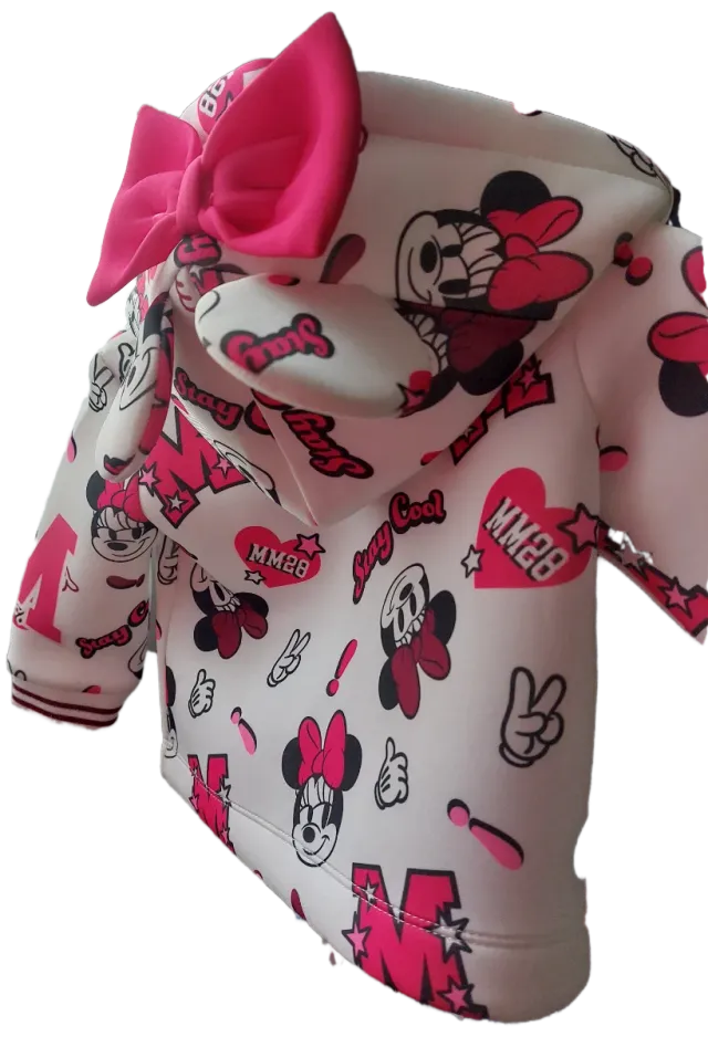 Felpa Minnie con orecchie e fiocco