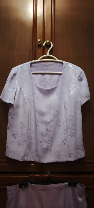 Traje satén malva ceremonia señora