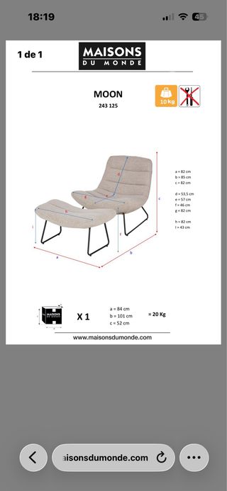 Butaca Moon Maisons du Monde