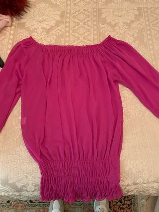 Maglia trasparente rosa taglia unica