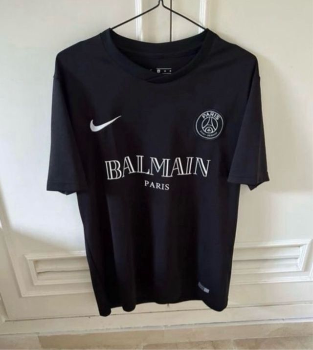Camiseta Nike Balmain Paris Negra Talla M