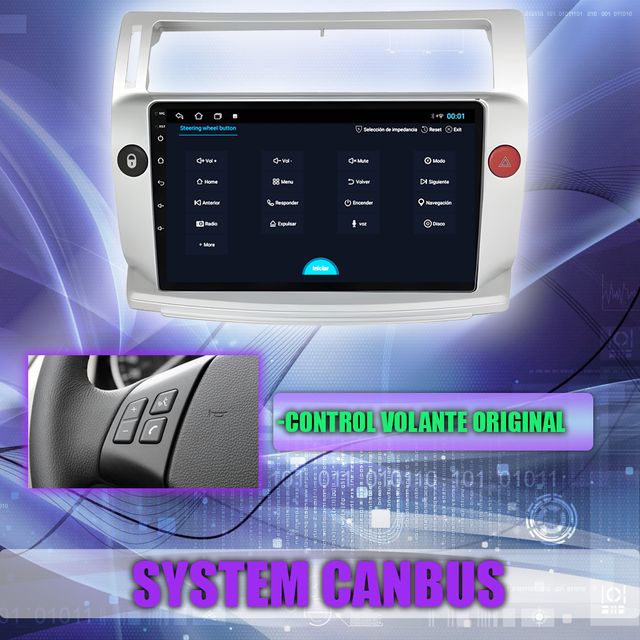 PANTALLA GPS CITROEN C4 2004-2009 CARPLAY ANDROID