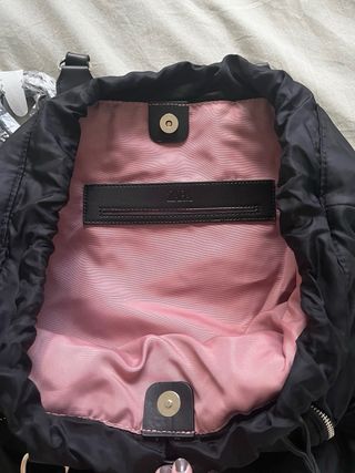 Bolso Zara Negro Tela Impermeable Grande