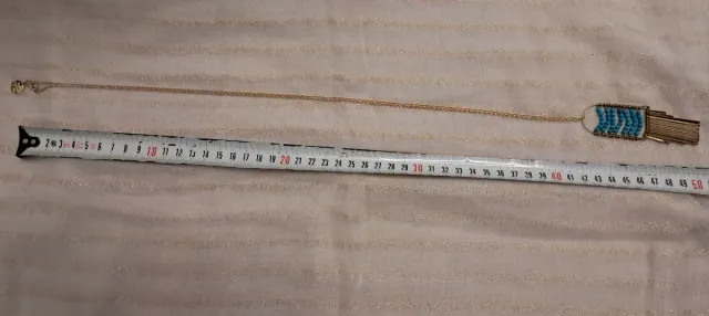 Collar largo latón y turquesas