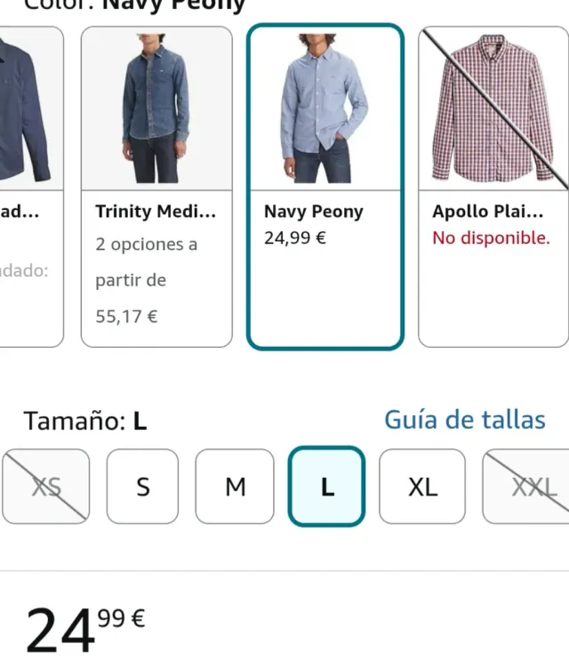 Camisa Slim Fit Azul Marino