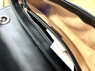 Bolso Gucci Marmont Negro Piel Cadena Plata