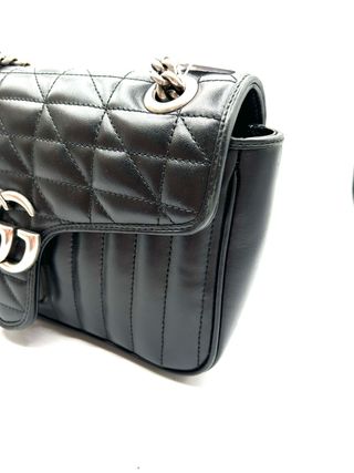 Bolso Gucci Marmont Negro Piel Cadena Plata