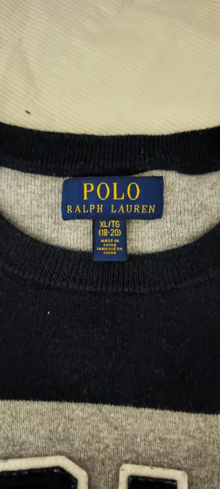 Polo Ralph Lauren XL NIÑO o S adultos Gris y Azul