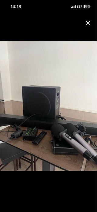 Equipo Sonido TV Karaoke Subwoofer Micrófonos