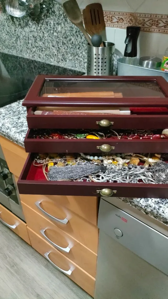 Caja expositor madera 3 cajones 38x19x11cm