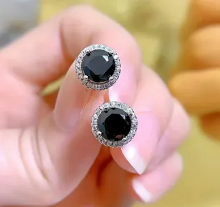 Pendientes Moissanita 1CT Plata de Ley