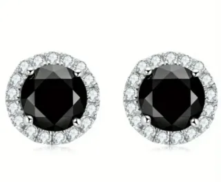 Pendientes Moissanita 1CT Plata de Ley