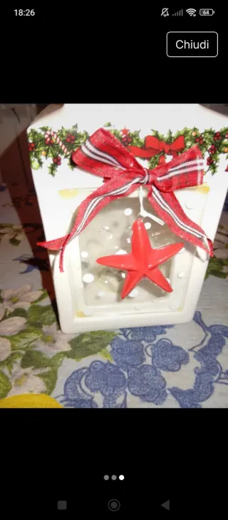 Lanterna Luminosa in ceramica pregiata Bianca e Ro