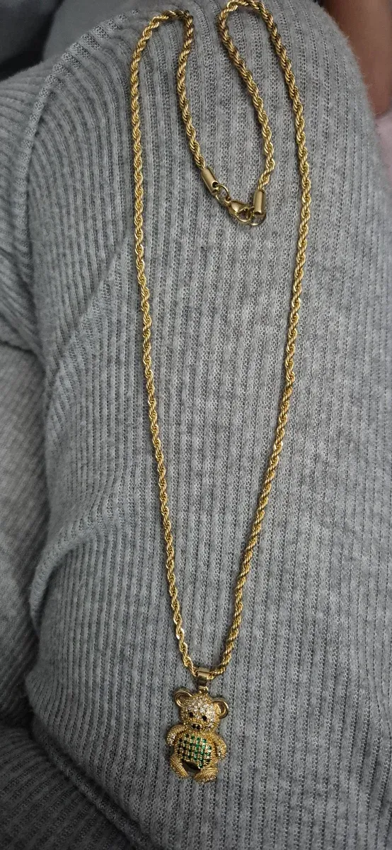 Colgante Oso con Cadena acero inoxidable