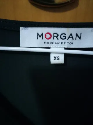 Morgan Top Negro Mangas Tul
