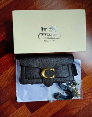 Bolso Coach Tabby Negro y Dorado