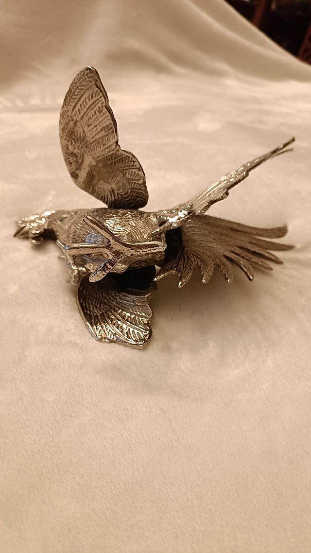 Pareja Gallos Pelea plateados