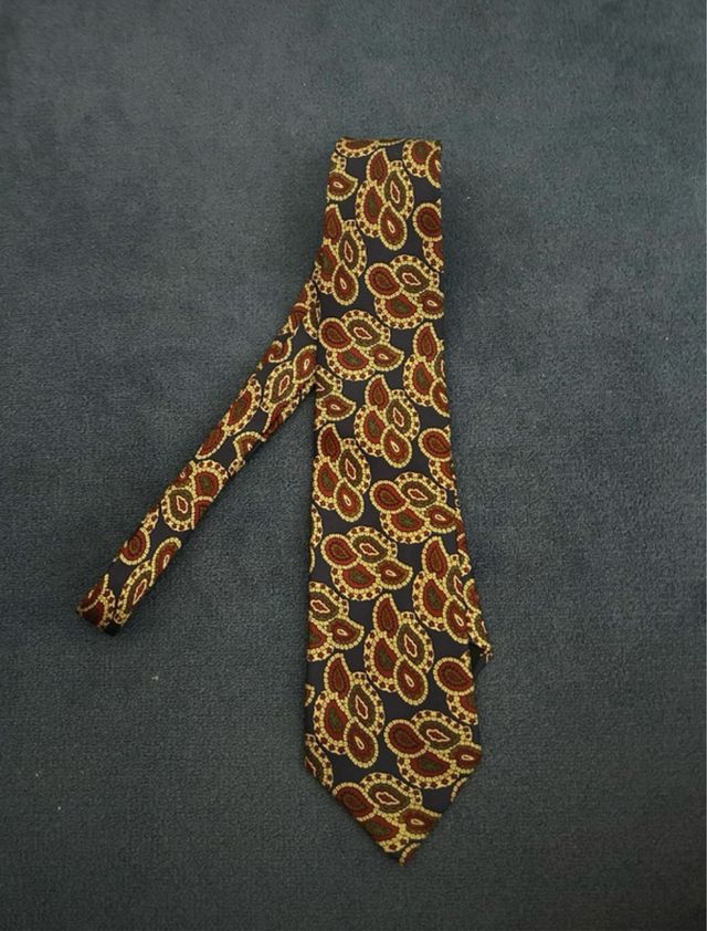 Corbata Richel Paisley Negra Multicolor