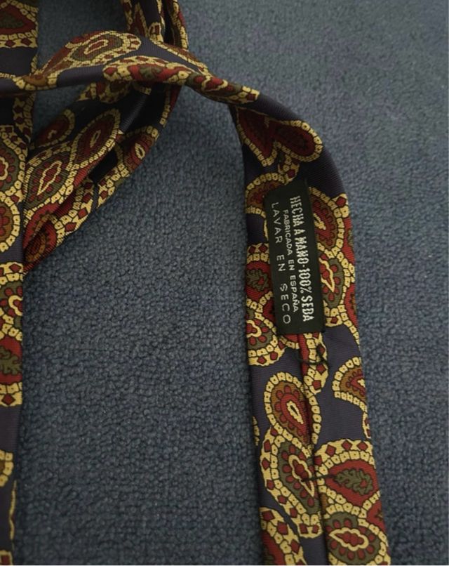 Corbata Richel Paisley Negra Multicolor