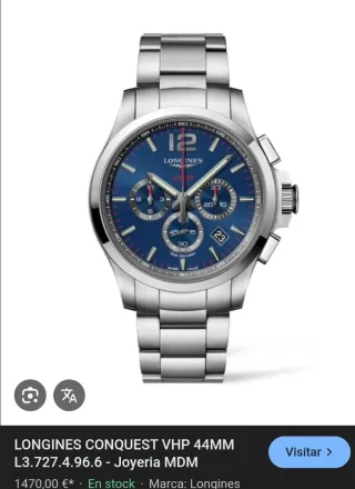 Reloj Longines Conquest VHP 44mm Azul